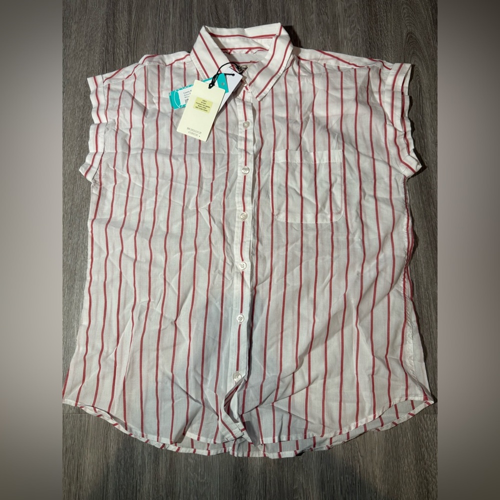 Cosmic Blue Love Amira Button Down Shirt S